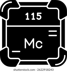 Diseño de icono de Vector de línea Moscovium