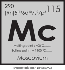 Moscovium parodic table element with boiling and melting point atomic number z mass 