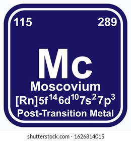 Moscovium Periodic Table of the Elements Vector illustration eps 10