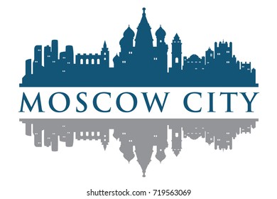 Moscow Building Landmark Skyline vector, Logo Template