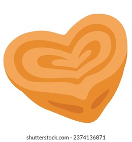 Moscow bun illustration in flat cartoon style isolated on white background. Bakery menu