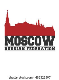 Moscow City concept. Logo. Label. T-shirt design. Creative poster design.