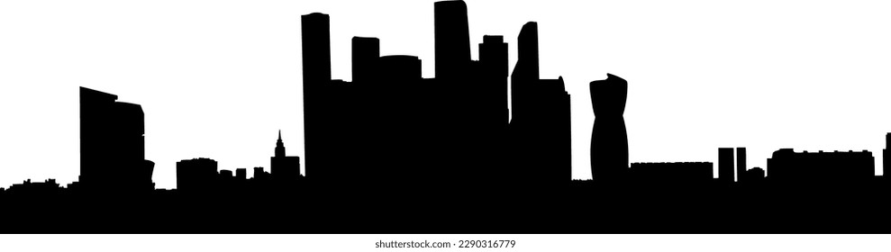Moscow city silhouette skyline skyscrapers moscow city.