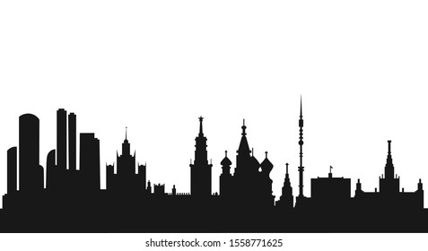 Moscow city silhouette skyline vector illustration