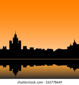  Moscow city silhouette skyline vector illustration