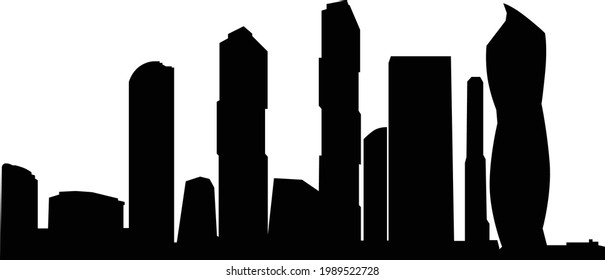 Moscow city skyline silhouette illustration in high resolution vector