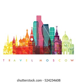 Moscow detailed skyline . Vector illustration