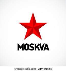 Moscow Emblem With Red Star Logo.