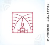 Moscow Kremlin clock tower isolated modern creative premium logo design vector template