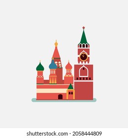 Moscow landmark. Vector flat illustration.