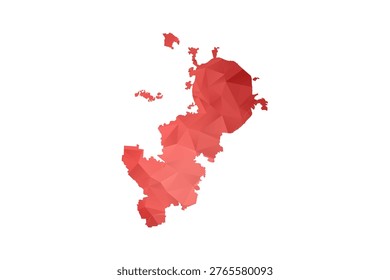 Moscow Map - Polygon Style Vector Illustration in Red Gradient, Low Poly Geometric Design, Isolated on White Background, Perfect for Infographics, Reports, and Educational Materials.