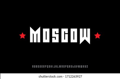 Moscow - Modern Alphabet Font. Digital modern alphabet or font for logos, labels, posters as well as for newspaper and magazine headlines.