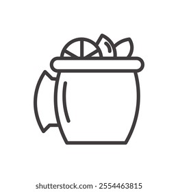 Moscow Mule thin liner icon vector.