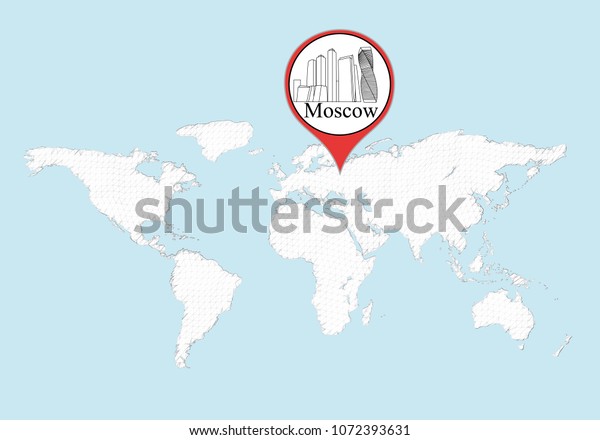 Moscow In The World Map Moscow On World Map City Moscow Stock Vector (Royalty Free) 1072393631 |  Shutterstock