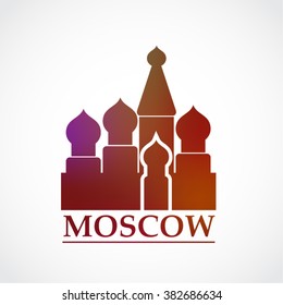 Moscow pictogram icon / vector background