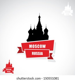 Moscow ribbon banner - vector illustration