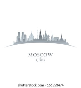 Moscow Russia city skyline silhouette. Vector illustration