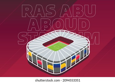 Moscow, Russia - November 17, 2021: Qatar world cup 2022 stadium. Ras abu aboub Soccer stadiums buildings. World cup.