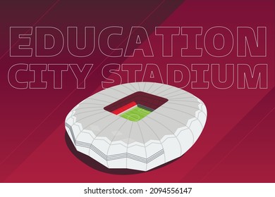 Moscow, Russia - November 17, 2021: Qatar World Cup 2022 Stadium. Education City Soccer Stadiums Buildings. World Cup.