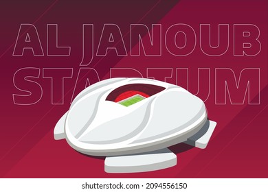Moscow, Russia - November 17, 2021: Qatar world cup 2022 stadium. Al janoub Soccer stadiums buildings. World cup.