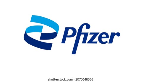 Moscow, Russia - November 7, 2021: Pfizer logo. Pfizer, Inc. is an American multinational pharmaceutical company, one of the largest in the world. Vector illustration