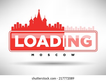 Moscow Skyline Loading Typographic Design