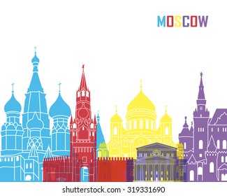 Moscow skyline pop in editable vector file