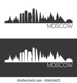 Moscow Skyline Silhouette Abstract Design City Vector Art