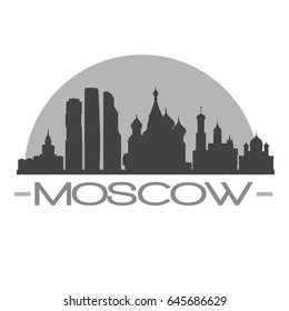 Moscow Skyline Silhouette Skyline Stamp Vector City Design