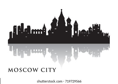 Moscow Skyline Silhouette Skyline  Vector City Design