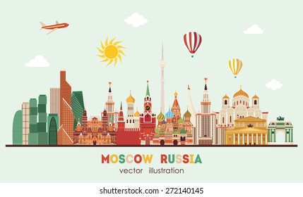 Moscow skyline . Vector illustration