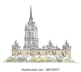 Moscow Stalin's building, Hotel Ukraine, Sketch collection