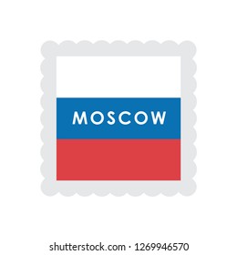 Moscow sticker stamp postmark vector