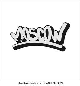 Moscow text in graffiti style