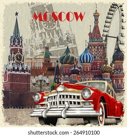 Moscow vintage poster.