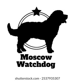 Moscow Watchdog dog silhouette,  dog, dog breeds, logo, vector, silhouette, logo design, animal, illustration, icon, sign, design, black,  symbol, pet