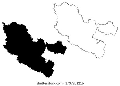 Moselle Department (France, French Republic, Grand Est region) map vector illustration, scribble sketch Moselle map