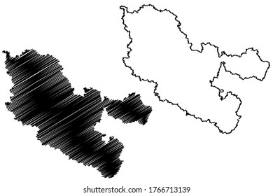 Moselle Department (France, French Republic, Grand Est region) map vector illustration, scribble sketch Moselle map