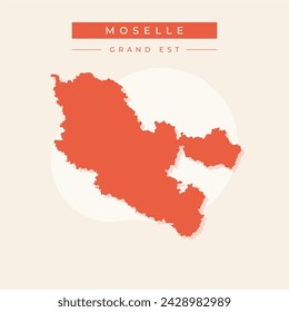 Moselle Department (France, French Republic, Grand Est region) map vector illustration, scribble sketch Moselle map