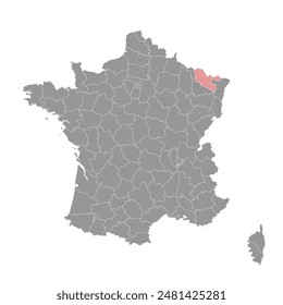 Moselle department map, administrative division of France. Vector illustration.