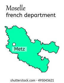 Moselle french department map on white