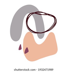 Afiche moderno con guijarros dibujados a mano, ilustración abstracta