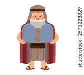moses bible character with ten commandments isolated