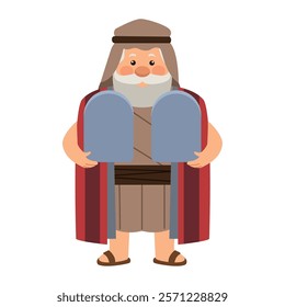 moses bible character with ten commandments isolated