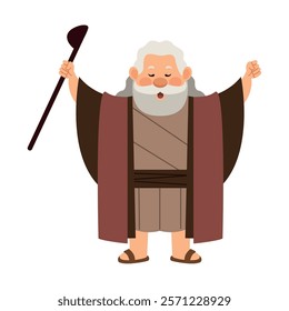 moses biblical character isolated design