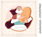 Moses cartoon character. vector illustration design.