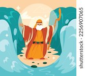 Moses cartoon character. vector illustration design.