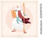 Moses cartoon character. vector illustration design.