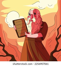 Caricatura de Moses. diseño de ilustración vectorial.