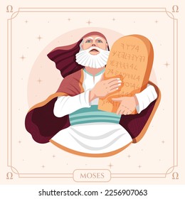 Moses cartoon character. vector illustration design.
